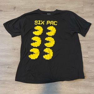 Men’s Pac-Man T-shirt, Size L, Black “Six Pac” Barely Worn
